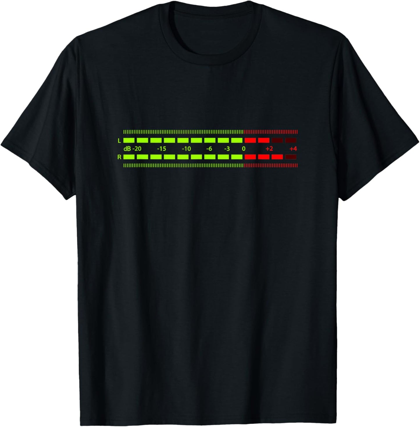 Retro VU Meter Sound Engineer Hi-Fi Stereo Music Lover T-Shirt - T-Shirt | Black