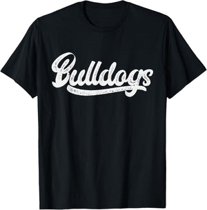 Bulldogs School Sports Fan Team Spirit Vintage Retro T-Shirt - T-Shirt | Black