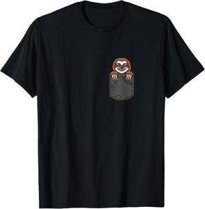 Sloth In Pocket T-Shirt - T-Shirt | Black