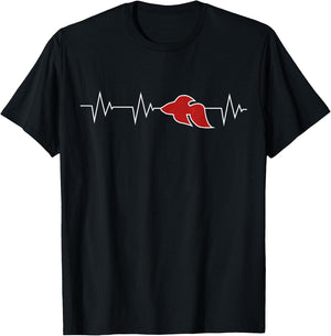 I Love Betta Fish - Red Betta Fish Heartbeat T-Shirt - T-Shirt | Black