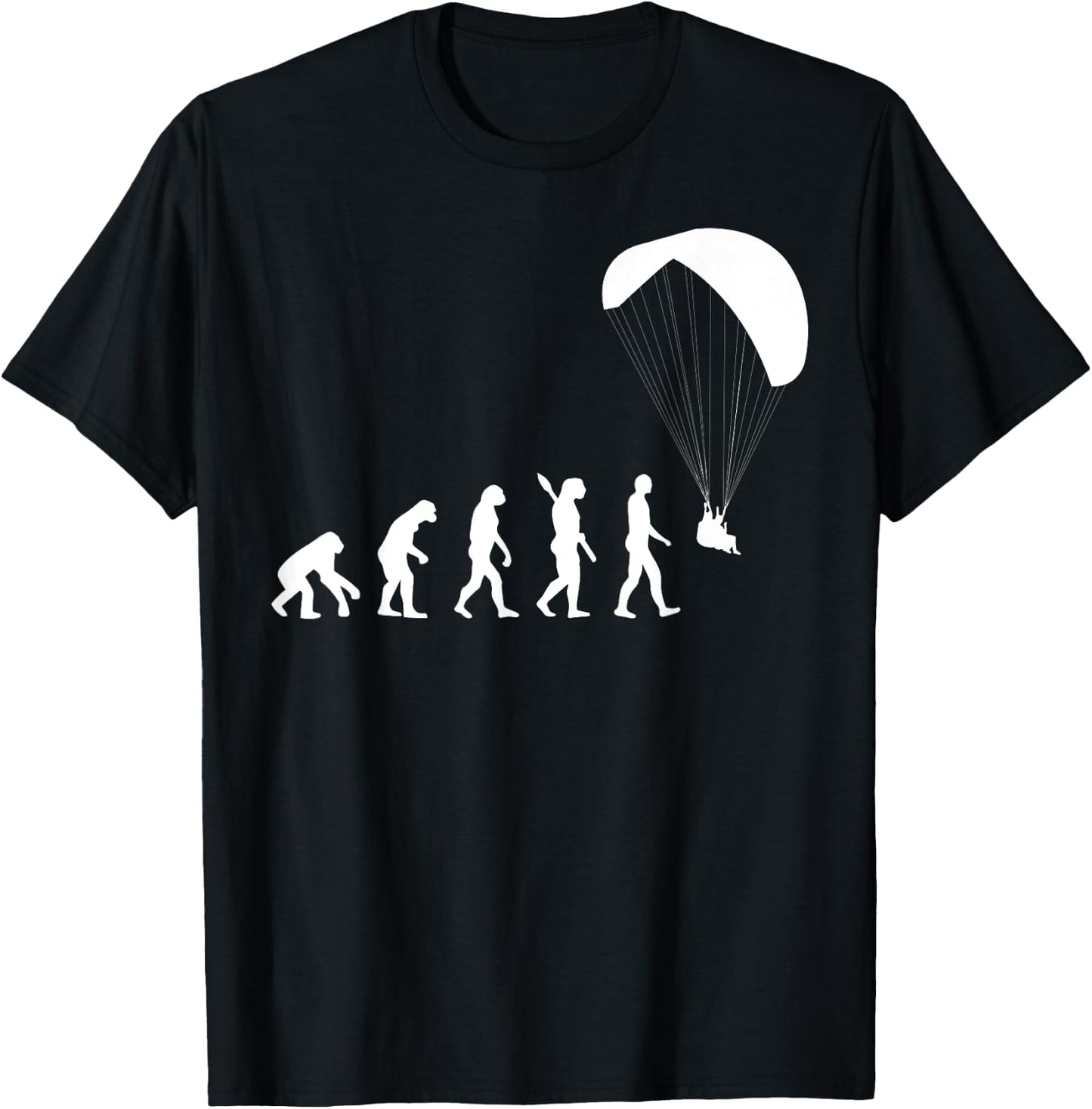 Paragliding Evolution Graphic Novelty Paraglider Soaring T-Shirt - T-Shirt | Black