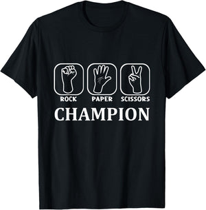 Funny Game Scissors Stone Paper Champion T-Shirt - T-Shirt | Black