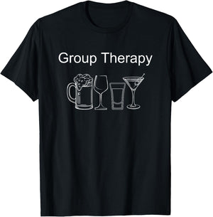 Funny Group Therapy for Beer and Wine Drinkers T-Shirt - T-Shirt | Black