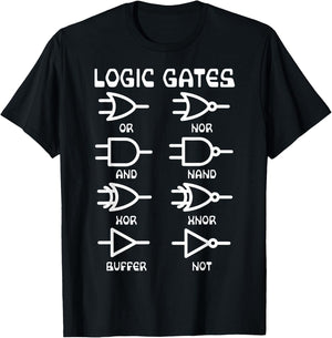 Nerdy Funny Logic Gates Computer Science Electrical Engineer T-Shirt - T-Shirt | Black