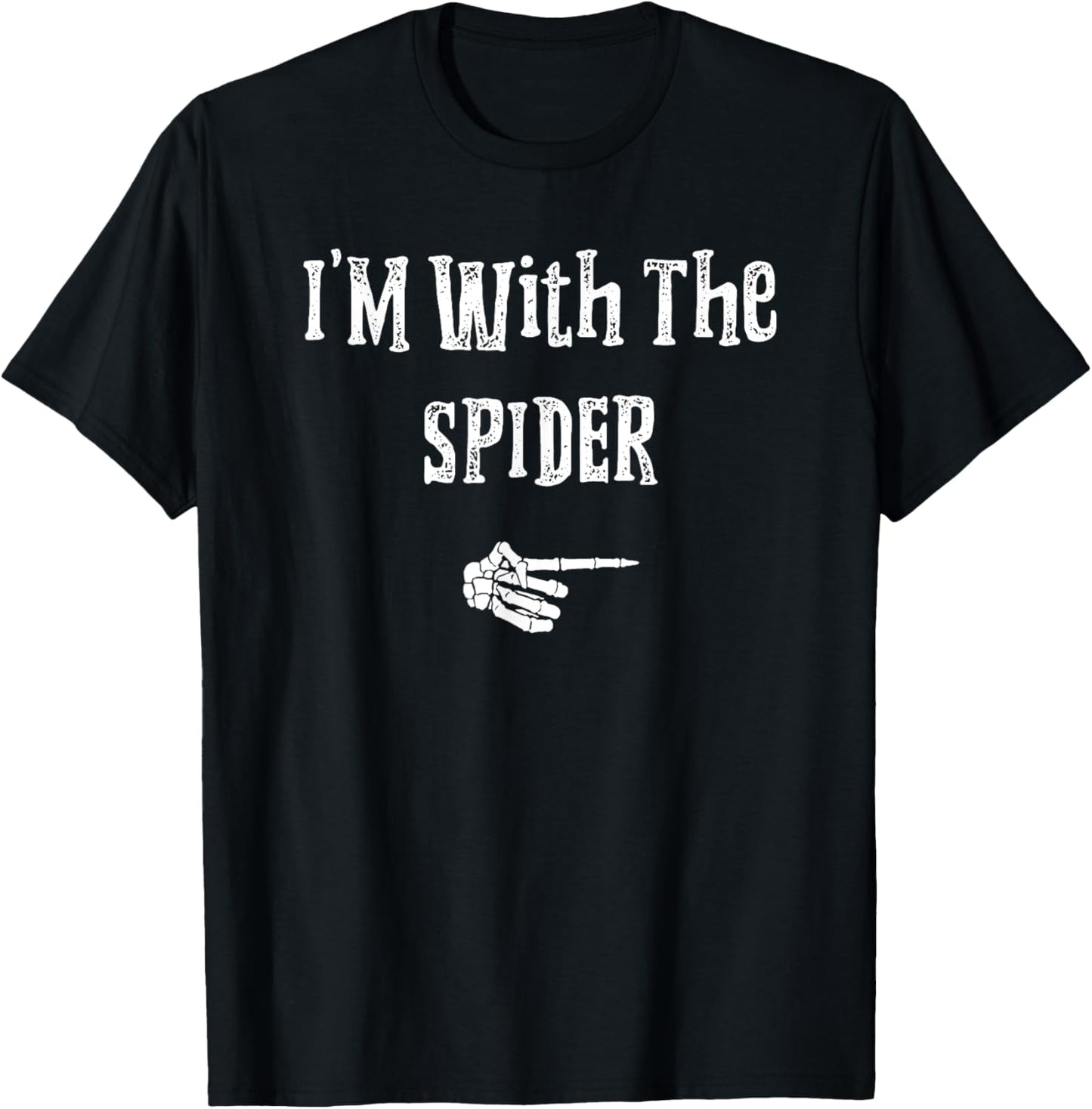 I'm With Spider Halloween Costume Funny Couples Matching T-Shirt - T-Shirt | Black