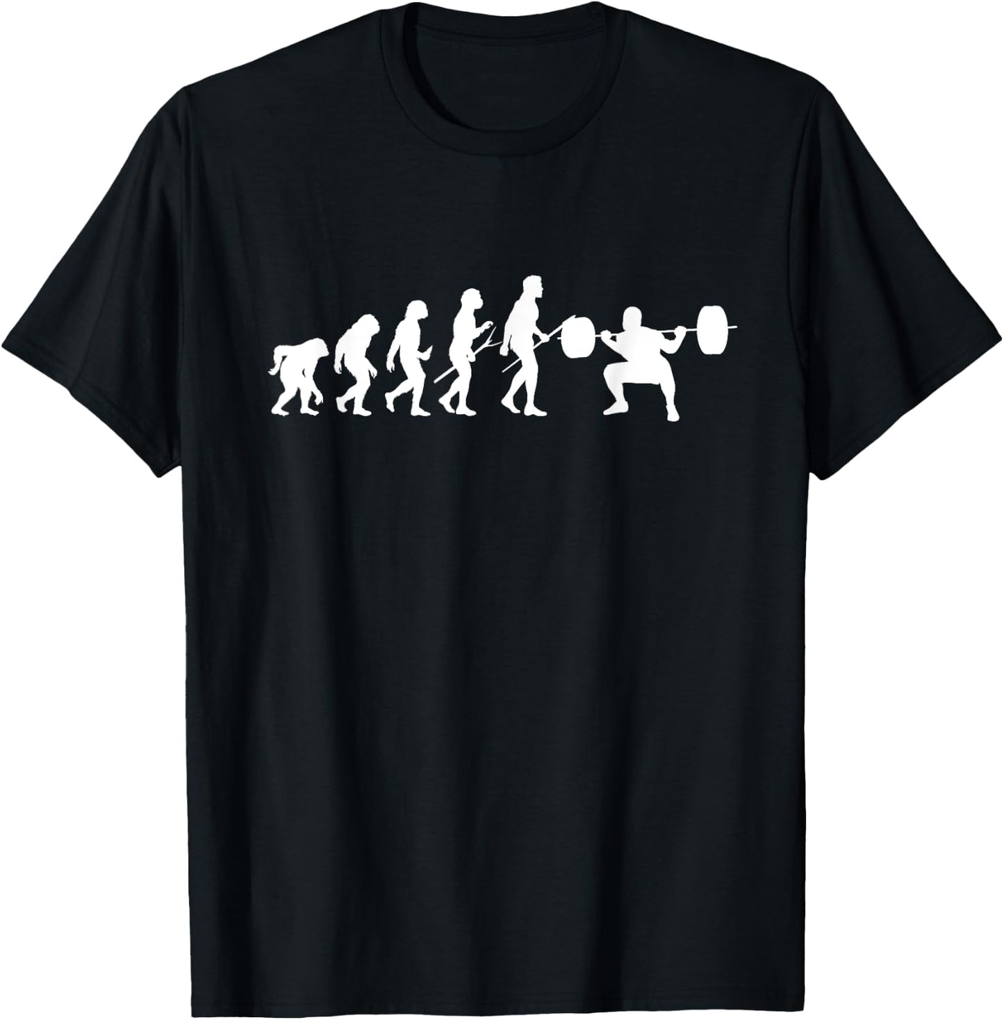 Evolution Of Weight Lifting Funny Sports Design Fitness Gym T-Shirt - T-Shirt | Black