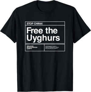 Stop China Free the Uyghurs T-Shirt - T-Shirt | Black