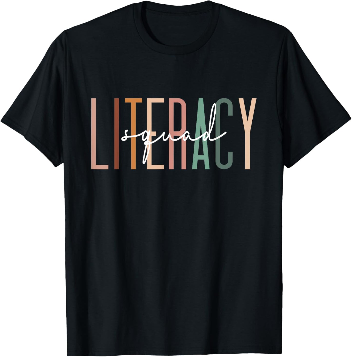 Literacy Squad Coach Reading School Librarian Teacher T-Shirt - T-Shirt | Black