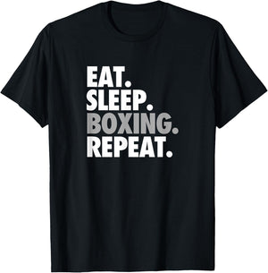 Eat. Sleep. Boxing. Repeat. - Sports and Athlete T-Shirt - T-Shirt | Black