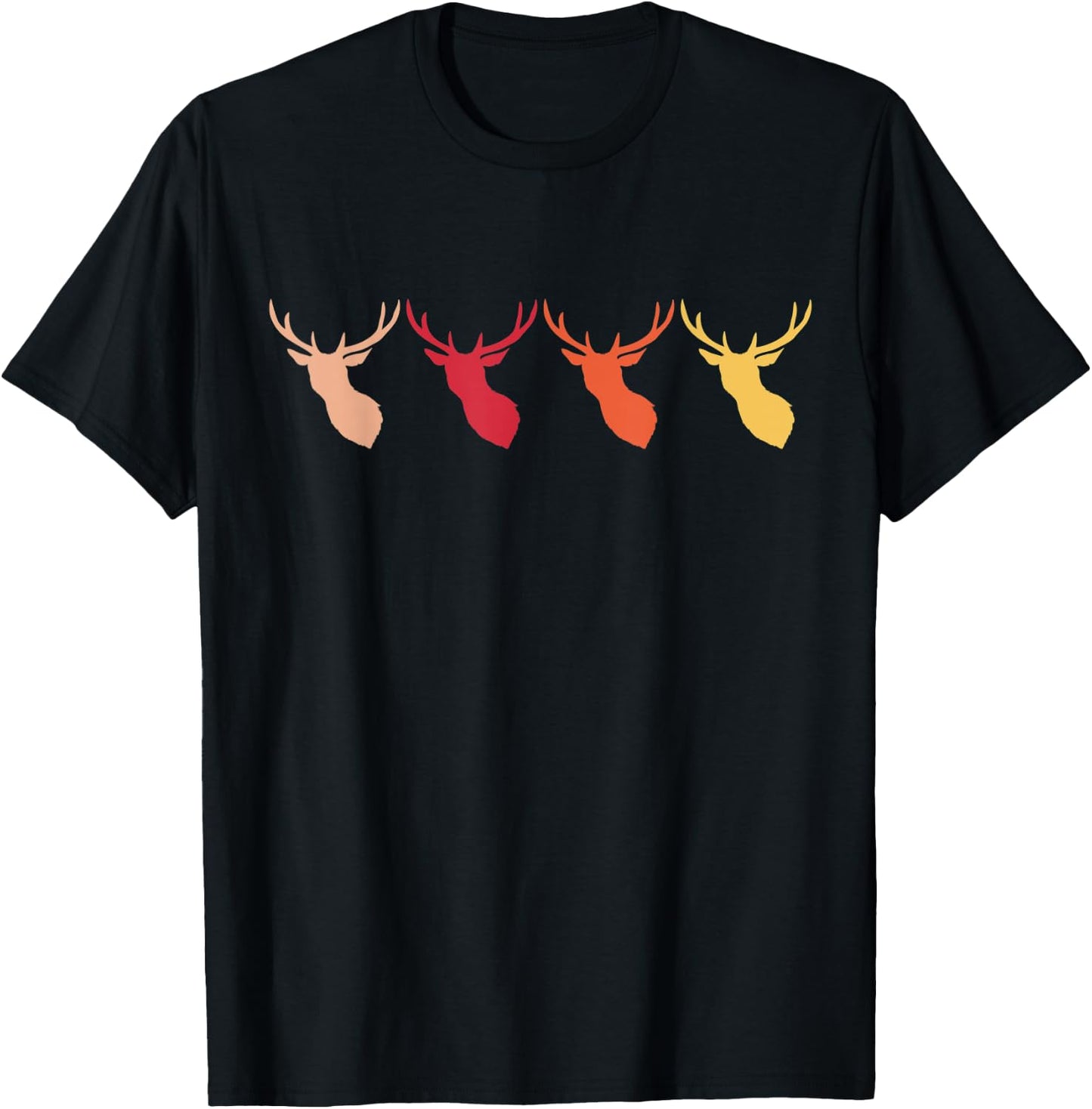 Vintage Deer Retro Deer Silhouette Cute Deer 80s 90s Style T-Shirt - T-Shirt | Black