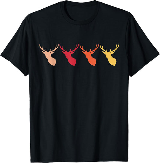 Vintage Deer Retro Deer Silhouette Cute Deer 80s 90s Style T-Shirt - T-Shirt | Black