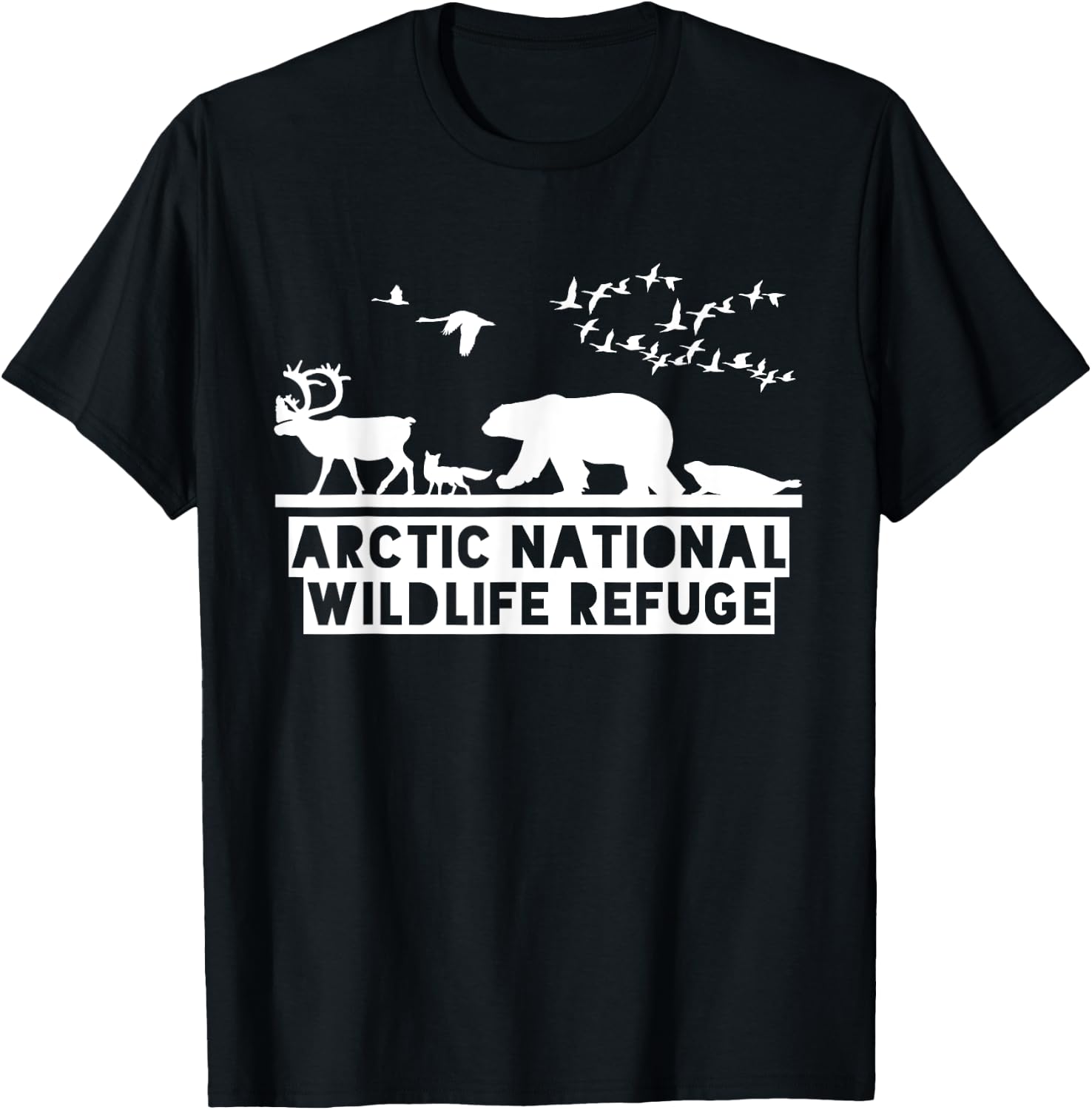 Arctic National Wildlife Refuge Shirt - No Drilling in ANWR T-Shirt - T-Shirt | Black