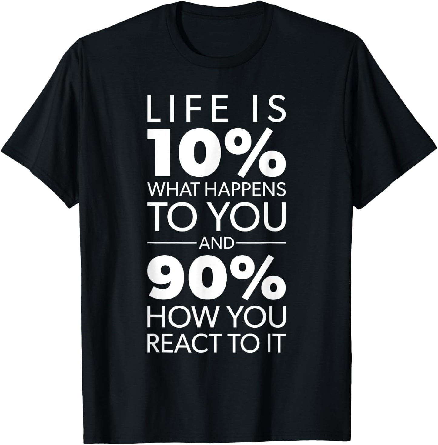 Life Is About What Happens To You vs How You React To It T-Shirt - T-Shirt | Black