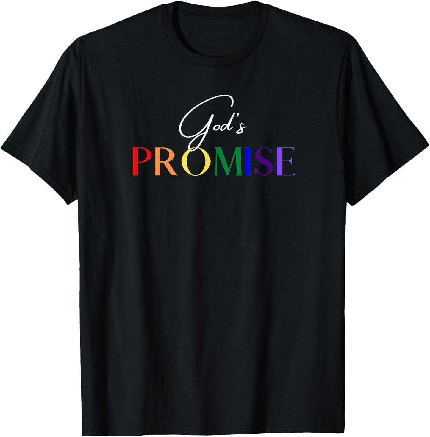 God's Promise- The Rainbow T-Shirt - T-Shirt | Black