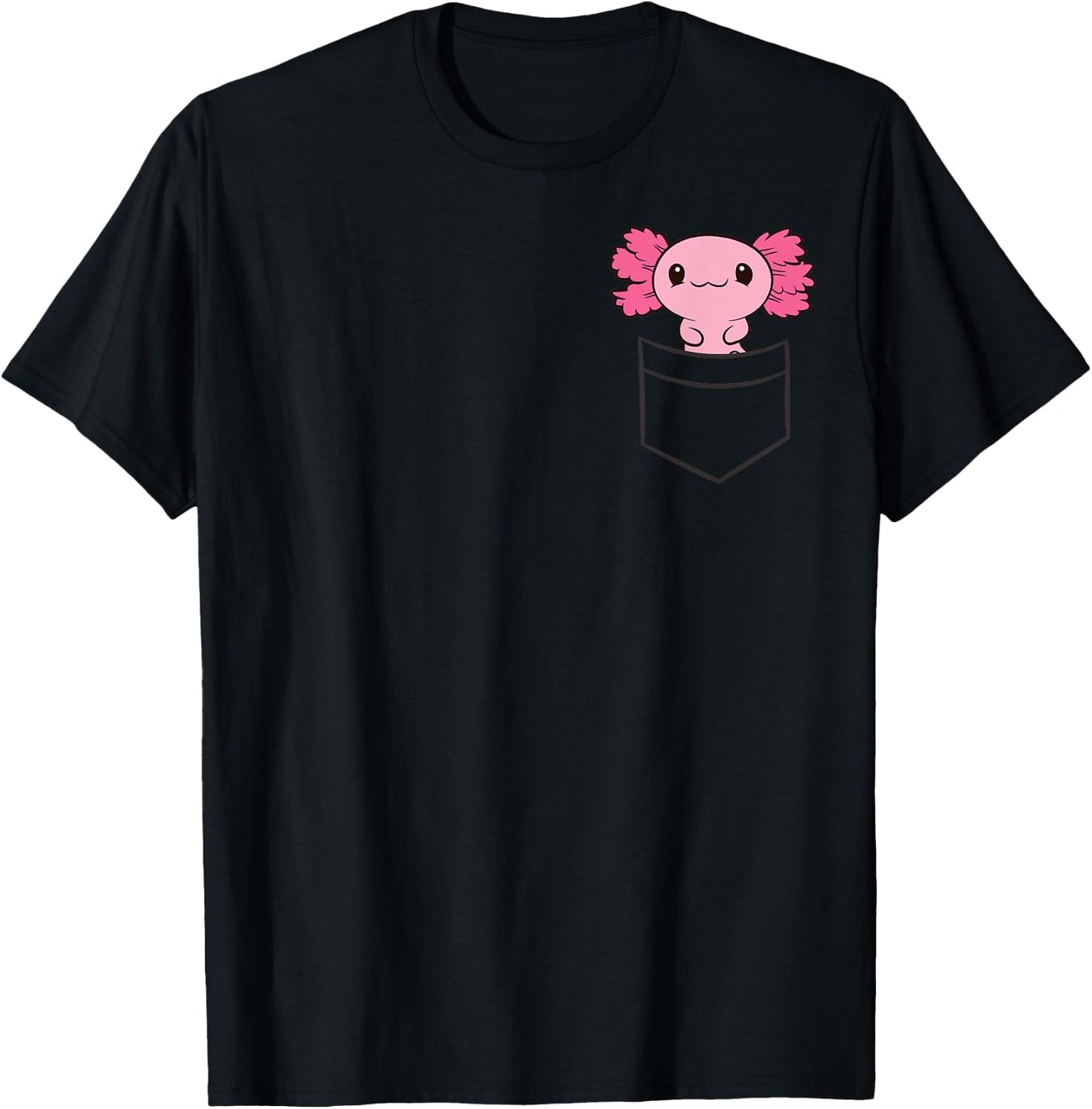 Cute Axolotl Lover Gifts -Adults, -Kids Black Cotton 65%, Polyester 35% Short Sleeve Classic Fit T-Shirt - T-Shirt | Black
