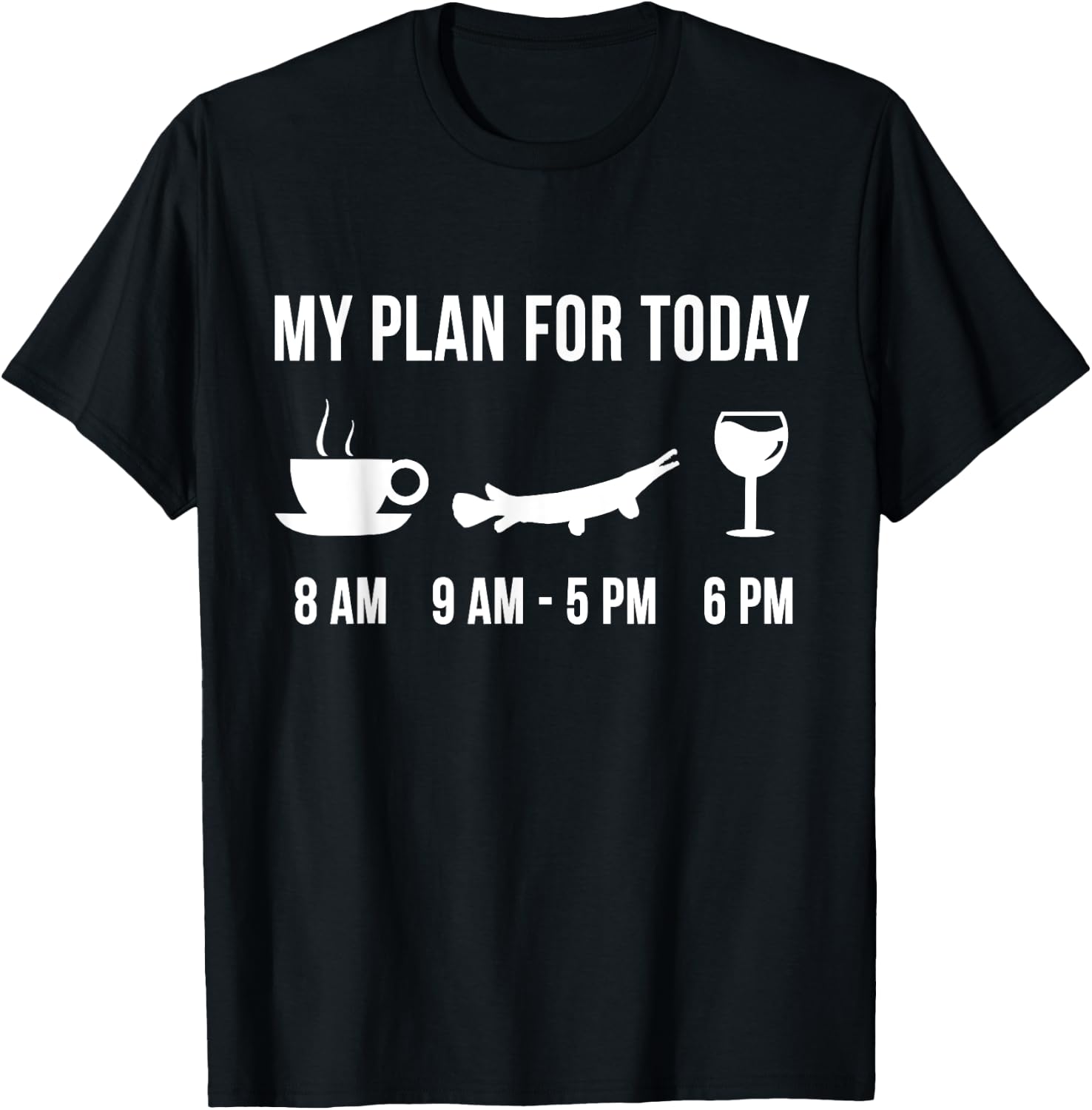 Funny Fishing Alligator Gar Fish Angler My Plan For Today T-Shirt - T-Shirt | Black