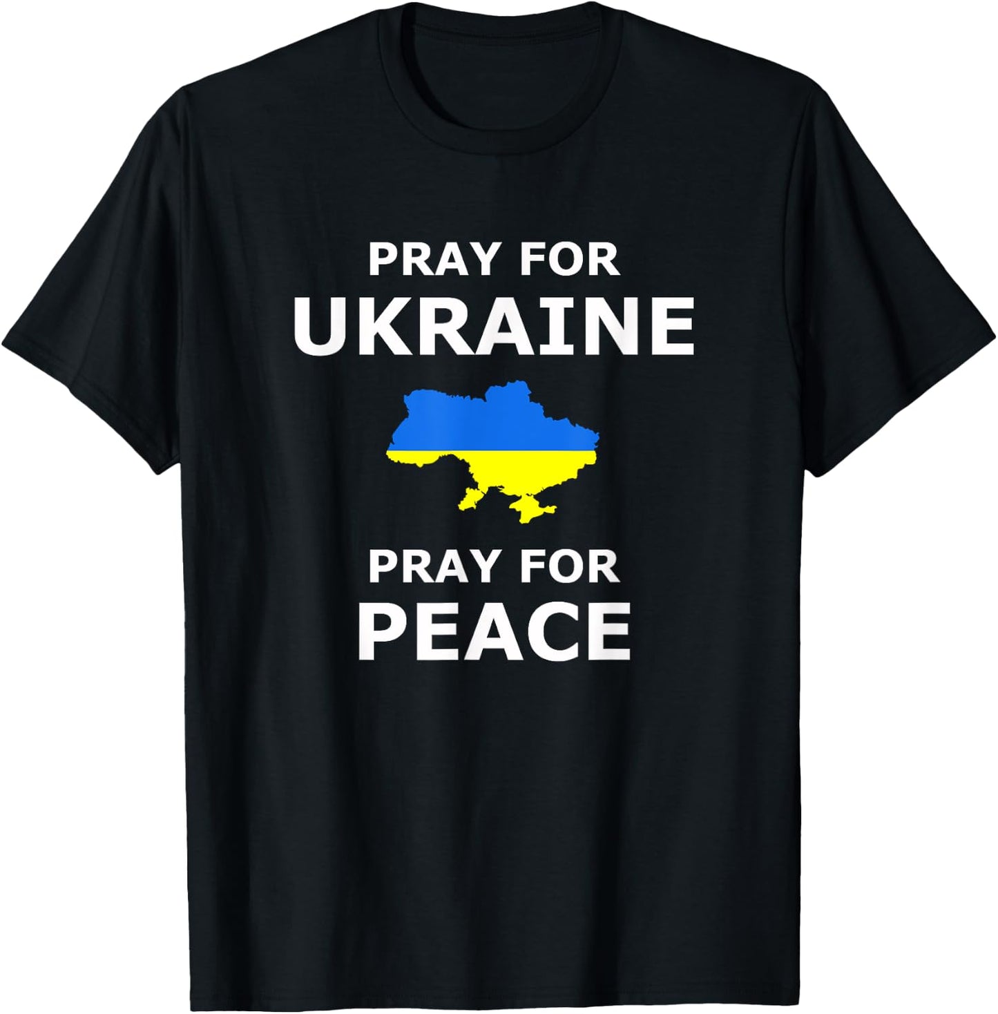 Pray for Ukraine Peace Ukraine Flag T-Shirt - T-Shirt | Black