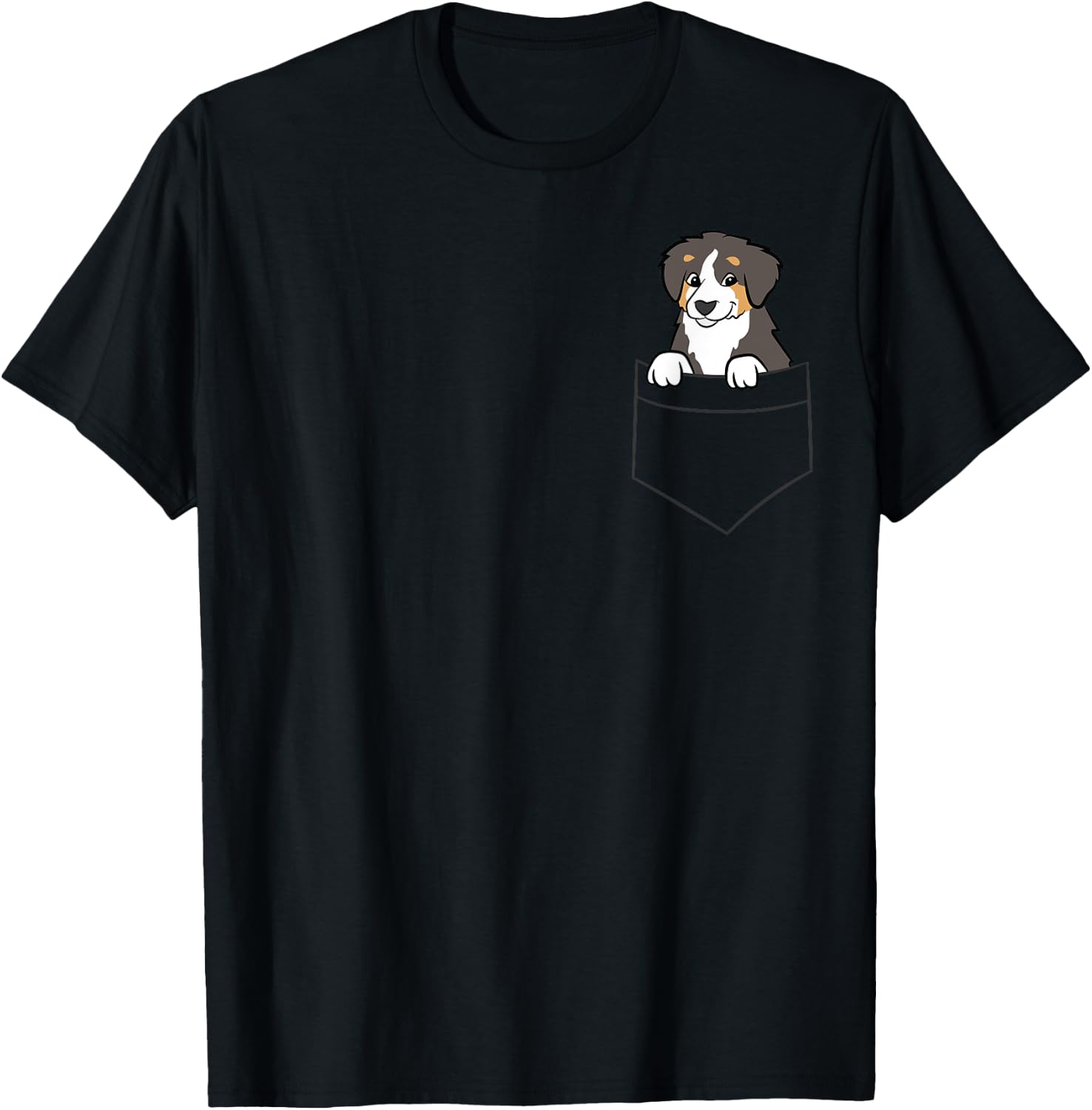 Bernedoodle In The Pocket Cute Bernedoodle T-Shirt - T-Shirt | Black