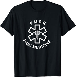 PM&R Pain medicine Doctor Nurse Medical Caduceus T-Shirt - T-Shirt | Black