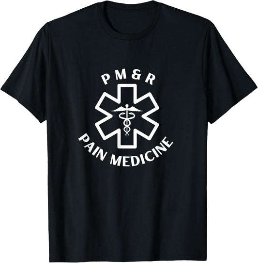 PM&R Pain medicine Doctor Nurse Medical Caduceus T-Shirt - T-Shirt | Black