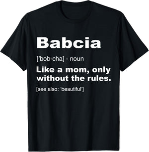 Definition Of Babcia Shirt Funny Polish Grandma Gifts T-Shirt - T-Shirt | Black