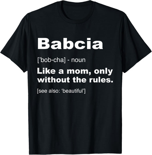 Definition Of Babcia Shirt Funny Polish Grandma Gifts T-Shirt - T-Shirt | Black