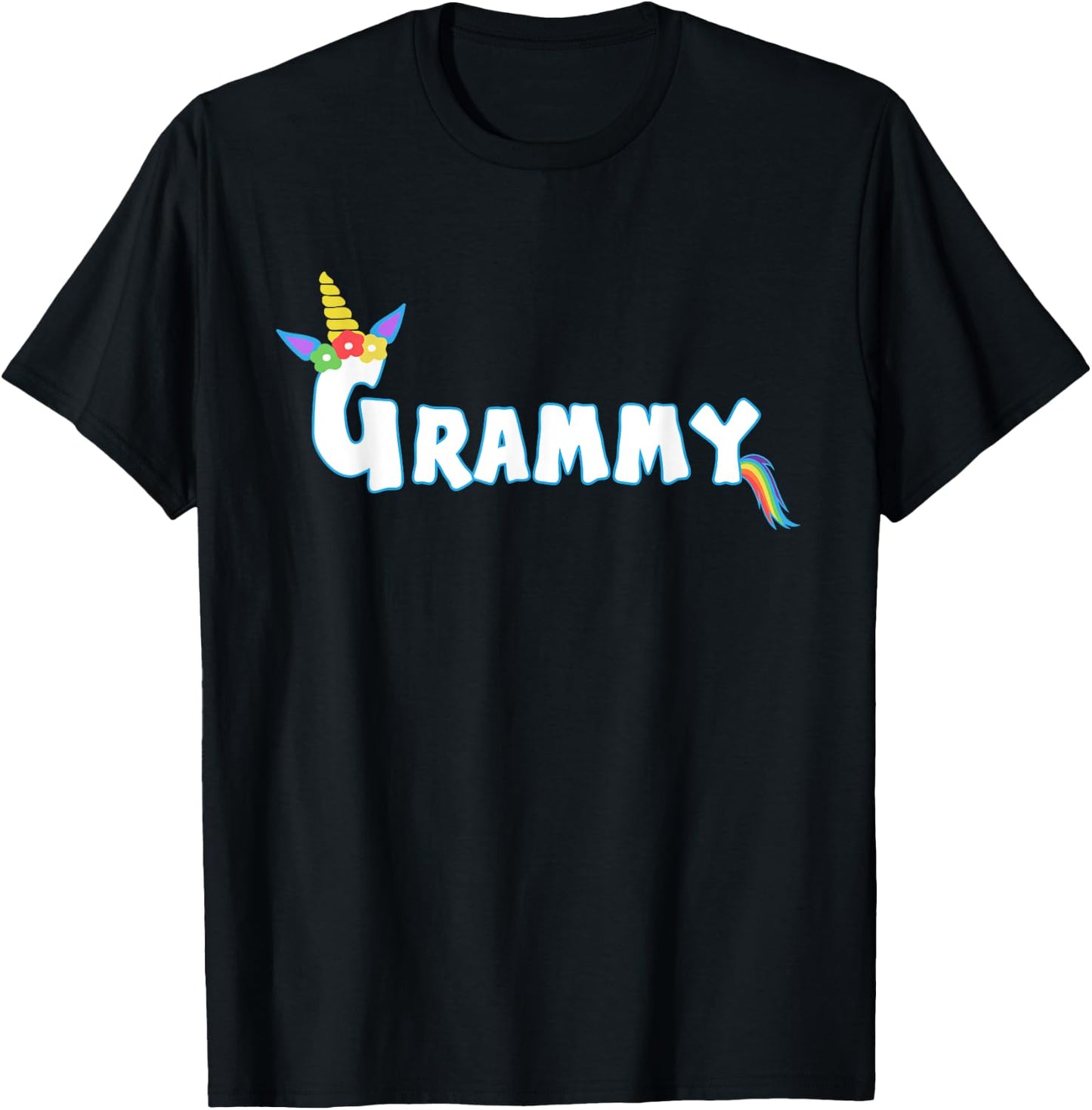 Unicorn Birthday Girl Funny Grammy Grandma Family Matching T-Shirt - T-Shirt | Black