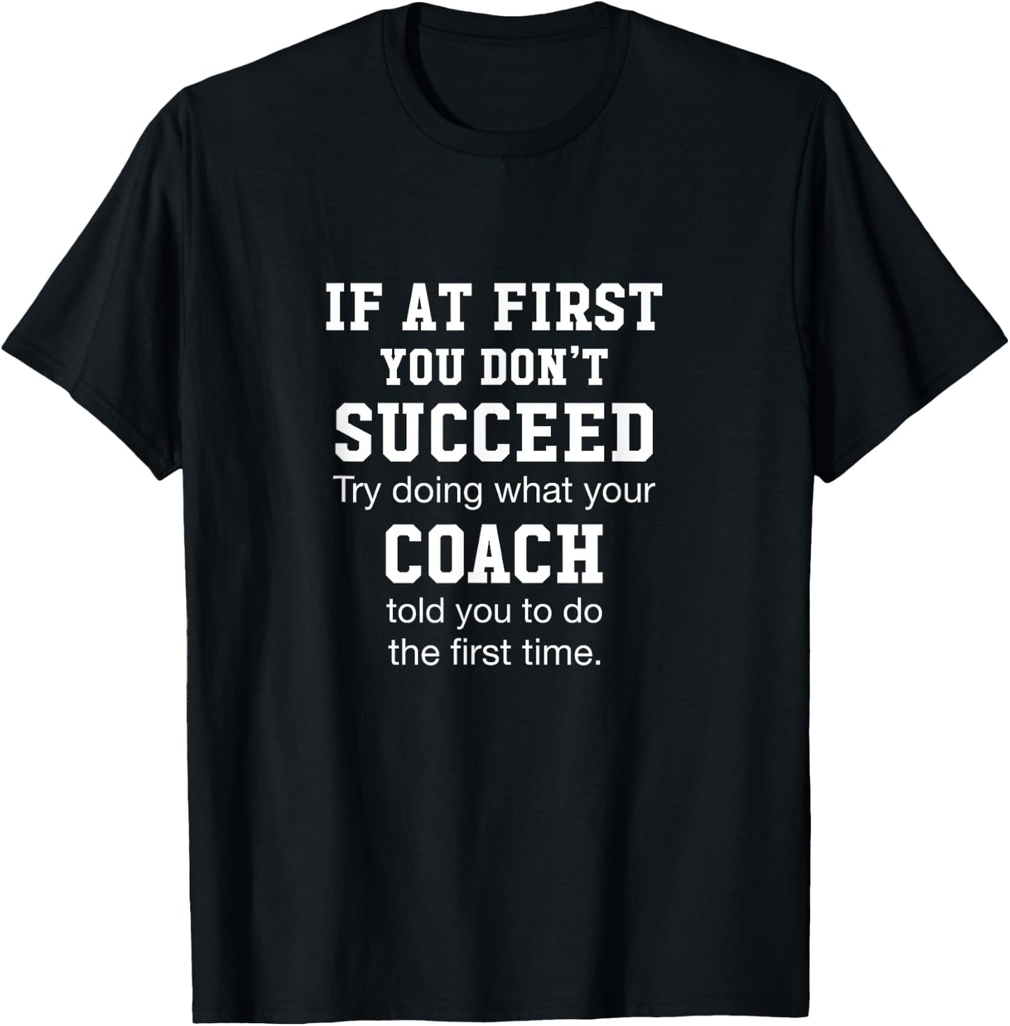 Coaching Accessories Supplies Gift Apparel Black Modern Classic Collarless Short Sleeve -Adults Small T-Shirt - T-Shirt | Black