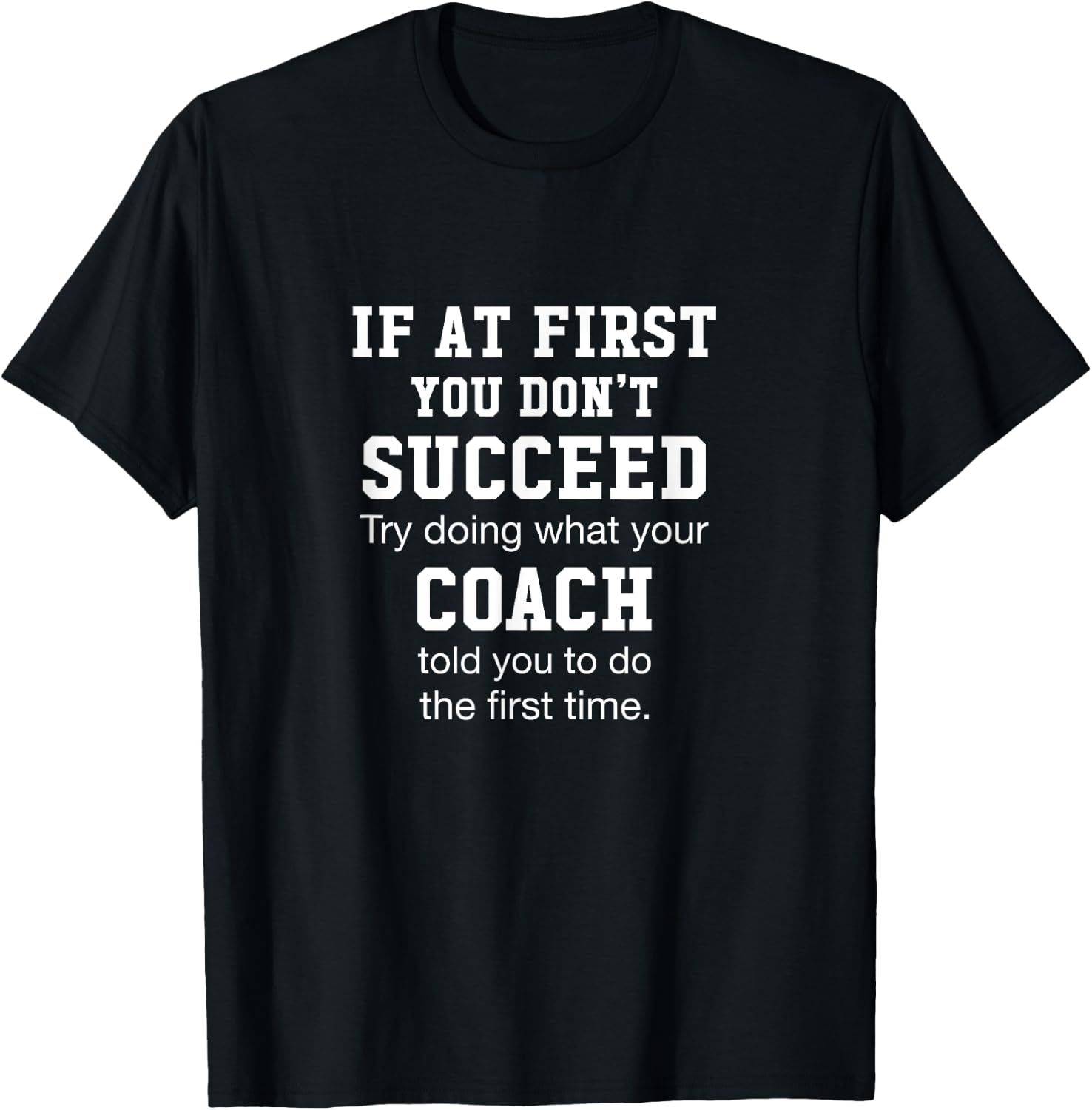 Coaching Accessories Supplies Gift Apparel Black Modern Classic Collarless Short Sleeve -Adults Small T-Shirt - T-Shirt | Black