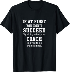 Coaching Accessories Supplies Gift Apparel Black Modern Classic Collarless Short Sleeve -Adults Small T-Shirt - T-Shirt | Black