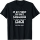 Coaching Accessories Supplies Gift Apparel Black Modern Classic Collarless Short Sleeve -Adults Small T-Shirt - T-Shirt | Black