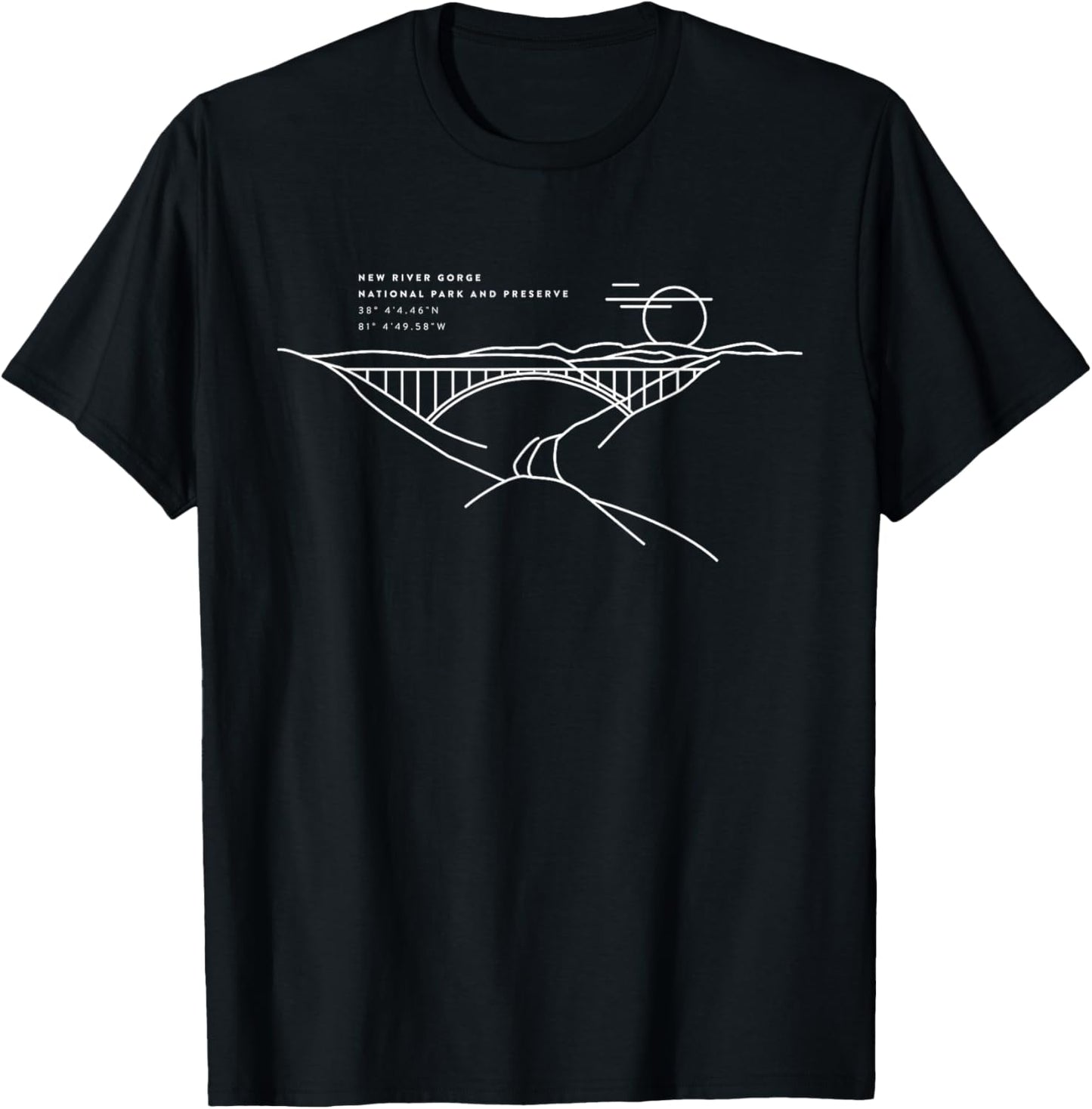 Places Around The World: New River Gorge National Park T-Shirt - T-Shirt | Black