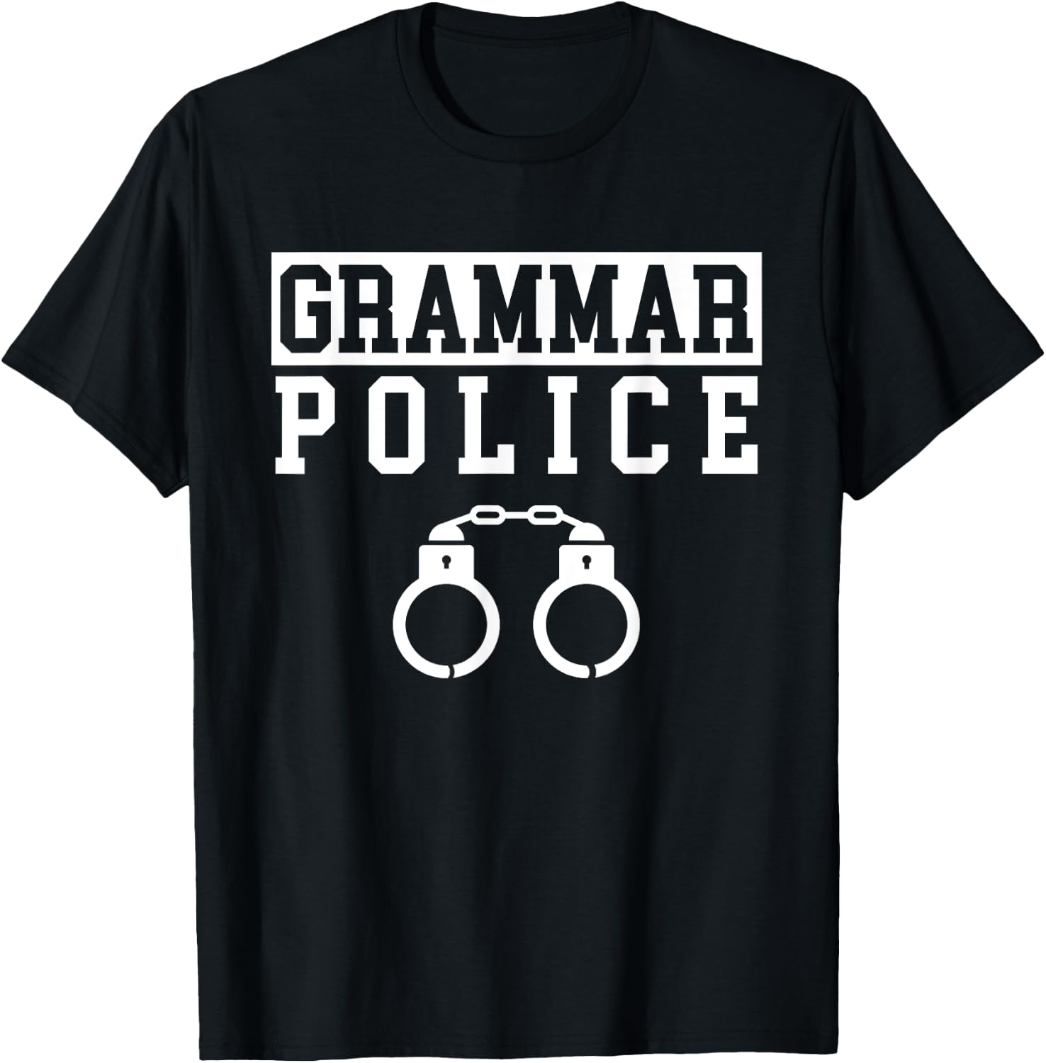 Grammar Police Spelling Correct Cop T-Shirt - T-Shirt | Black