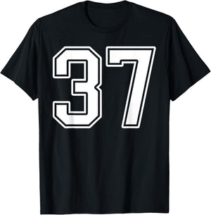 Number 37 Fan Player Jersey Style #37 Men Women Kids T-Shirt - T-Shirt | Black