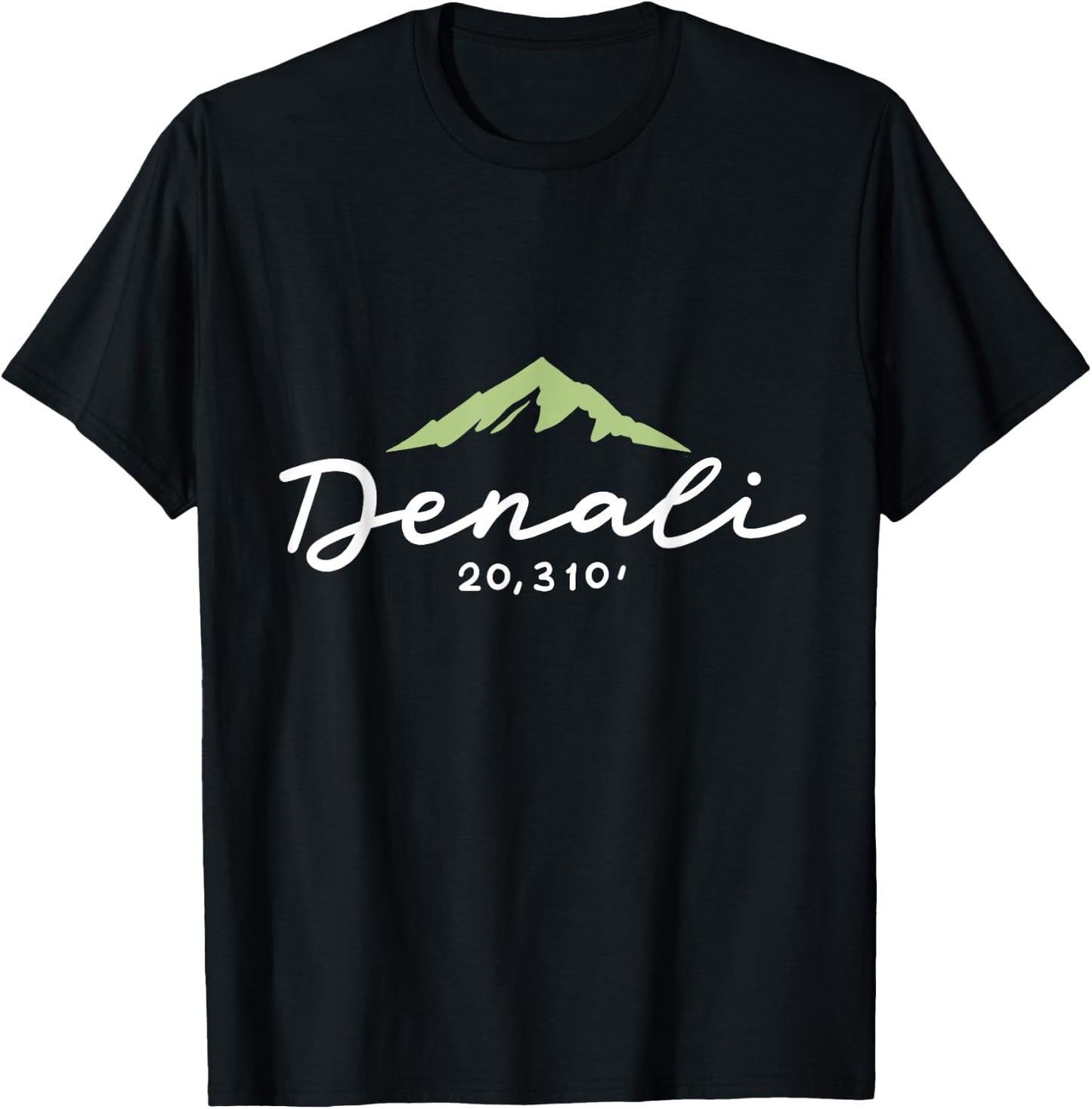 Denali Mountain Peak Elevation National Park Men Women Kids T-Shirt - T-Shirt | Black