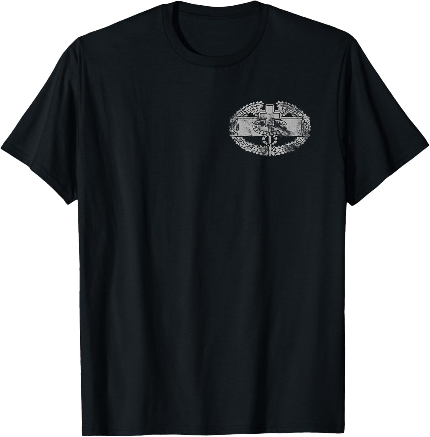 US Army Combat Medical Badge (CMB) - 68W Distressed Vintage T-Shirt - T-Shirt | Black