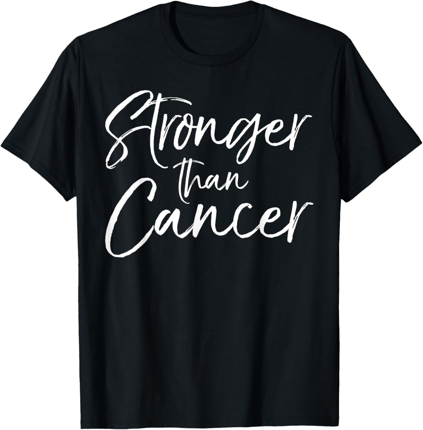 Support Cancer Awareness Shirts Design Studio Cancer Encouragement Gift Inspirational Stronger than Cancer T-Shirt - T-Shirt | Black