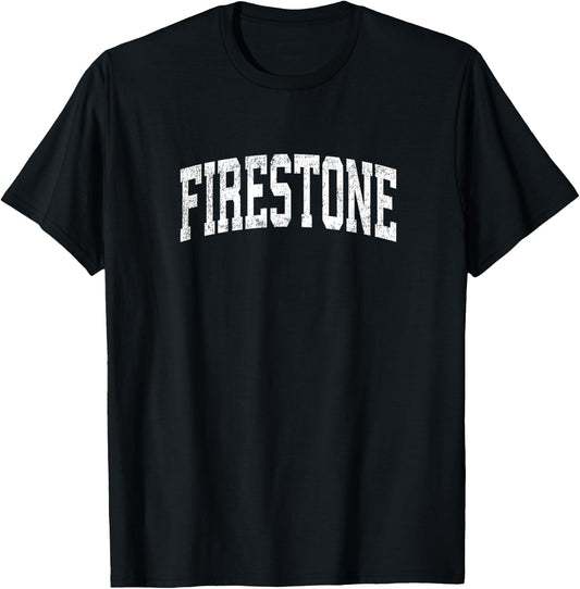 Firestone Colorado CO Vintage Athletic Sports Design T-Shirt - T-Shirt | Black