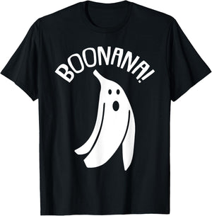 Boo-nana Lazy Halloween Costume Funny Ghost Banana Pun T-Shirt - T-Shirt | Black