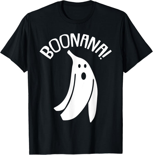 Boo-nana Lazy Halloween Costume Funny Ghost Banana Pun T-Shirt - T-Shirt | Black