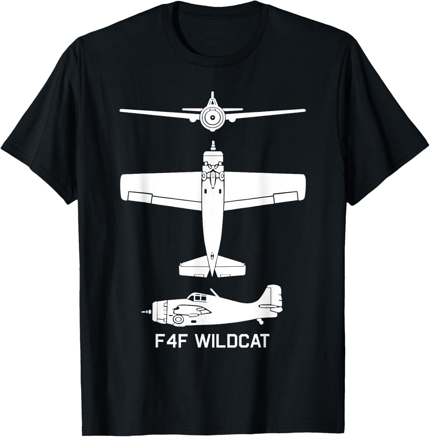F4F Wildcat American WW2 Fighter Plane Men Women Girls Kids T-Shirt - T-Shirt | Black
