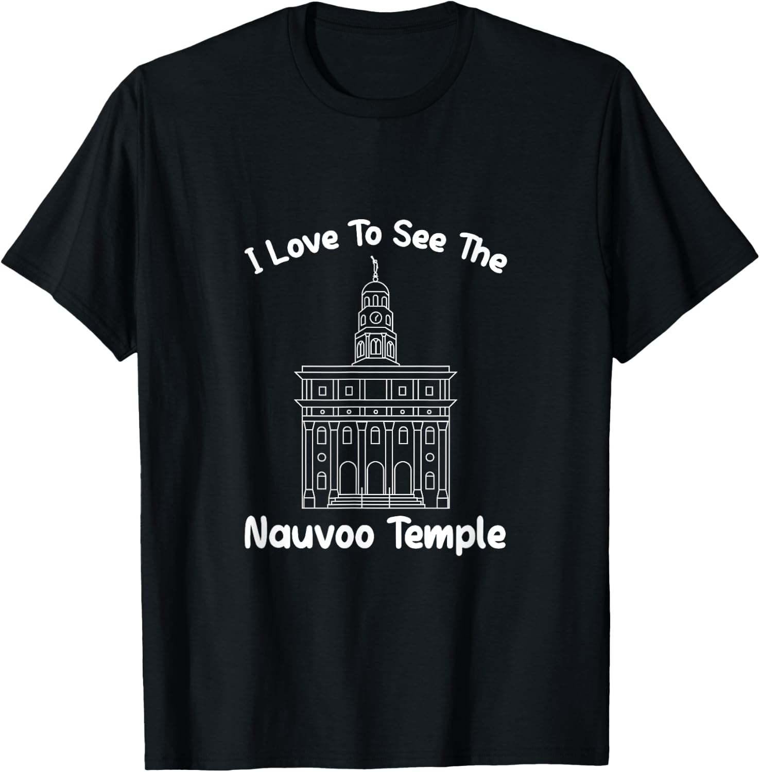 Nauvoo IL Temple, I love to see my temple, primary T-Shirt - T-Shirt | Black