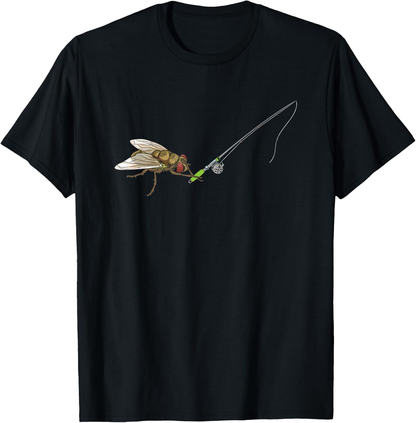 Fly Fishing Sportfishing Angling Angler Funny Joke Pun T-Shirt - T-Shirt | Black
