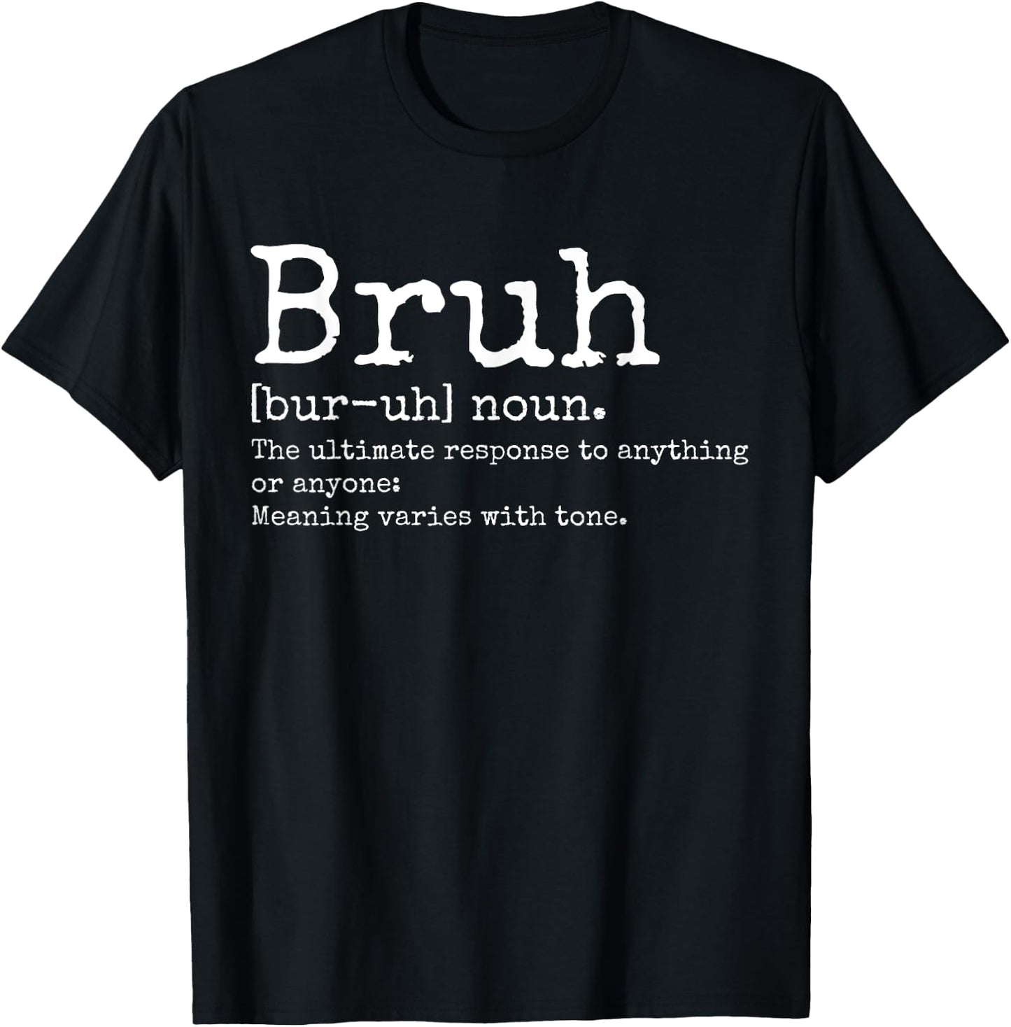 Vintage Bruh Definition Funny Brother T-Shirt - T-Shirt | Black