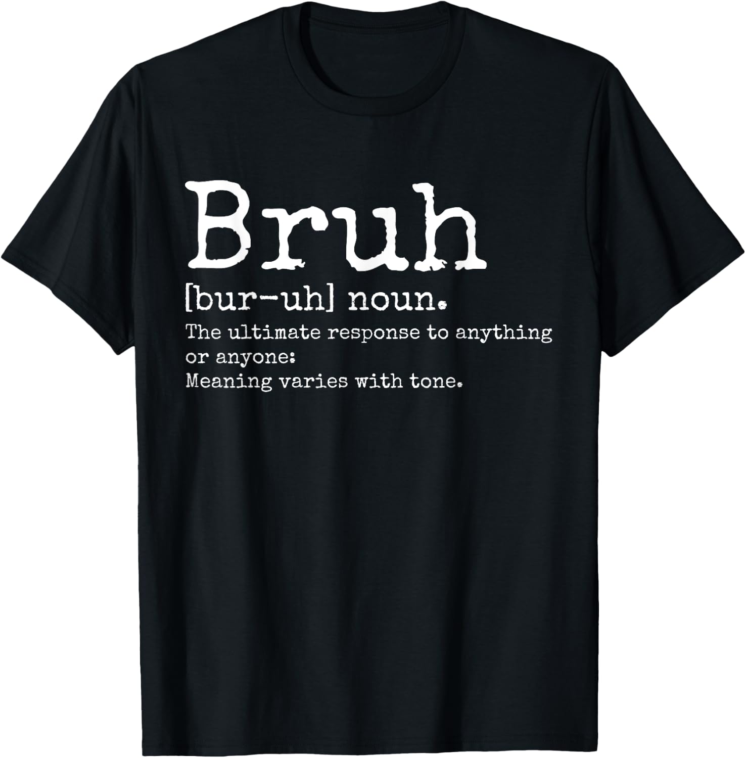 Vintage Bruh Definition Funny Brother T-Shirt - T-Shirt | Black