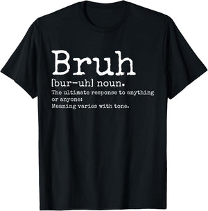 Vintage Bruh Definition Funny Brother T-Shirt - T-Shirt | Black
