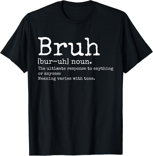 Vintage Bruh Definition Funny Brother T-Shirt - T-Shirt | Black