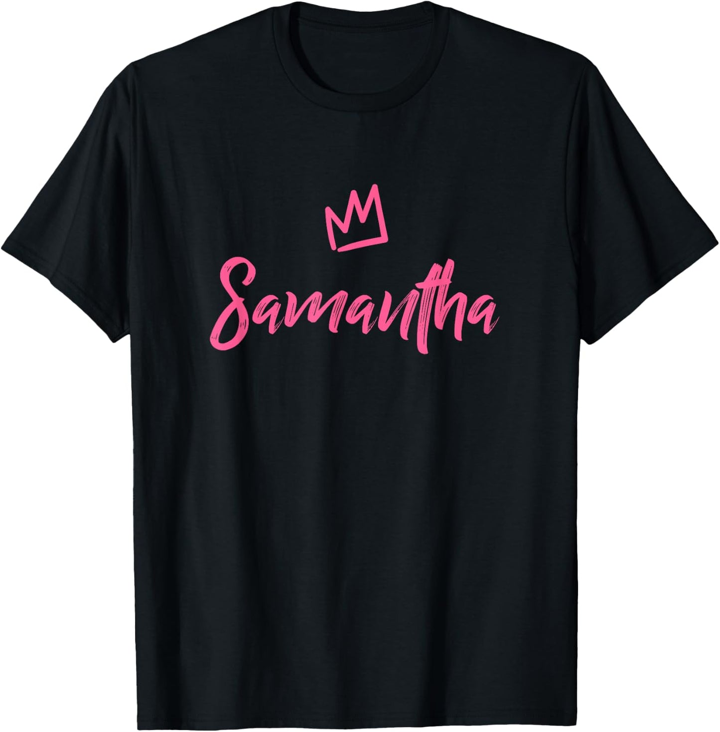 Samantha the Queen / Pink Crown Called Samantha T-Shirt - T-Shirt | Black