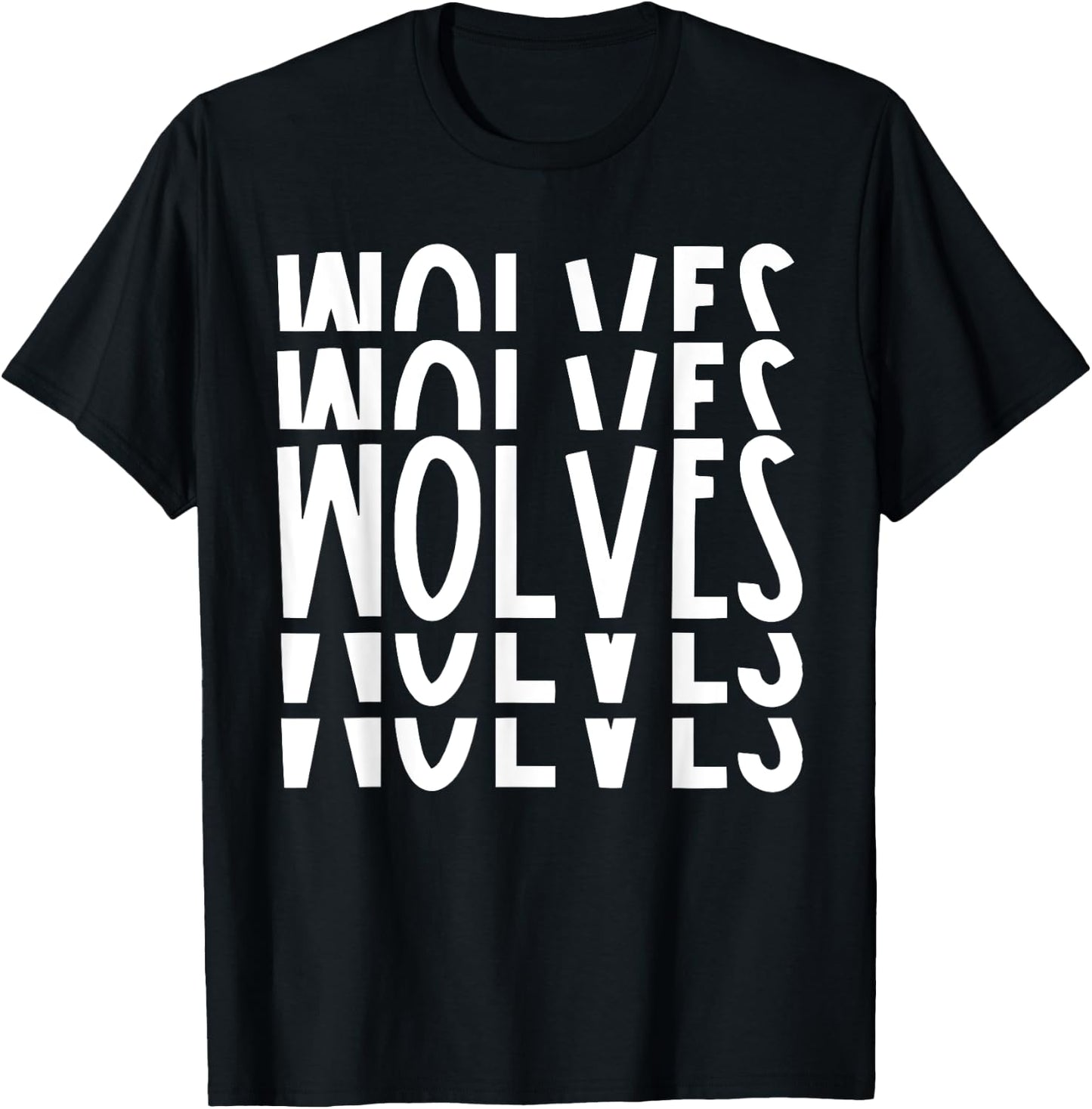 Wolves School Sports Team Mascot Town Go College Athlete T-Shirt - T-Shirt | Black