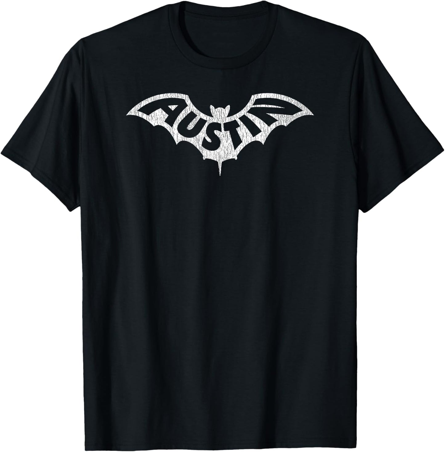 AUSTIN BAT - Austin TX Bat Logo Design With Details T-Shirt - T-Shirt | Black